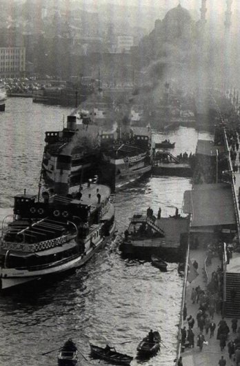 1955 GALATA KÖPRÜSÜ VAPURLAR-EMİNÖNÜ VE HALİÇ