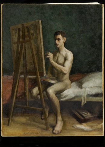 Nu_Nude/Ernst Neumann, Autoportrait nu_Portrait of the Artist Nude 1930_Gift of-de Mr. Claude Laberge, Musée d'Art de Joliette