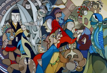 Daphne Odjig 2/Spiritual Renewal, 1984_Collection du Musée et du Centre artistique de l’Université Laurentienne, Université Laurentienne