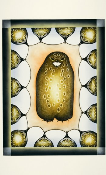 Kananginak Pootoogook_Owl on Sealskin, 2009_Dorset Fine Arts