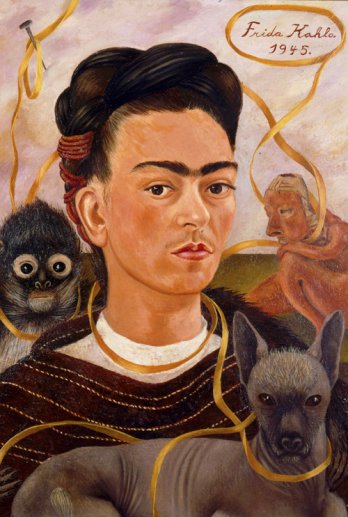 Frida Kahlo/Autorretrato con changuito (Self-Portrait with Small Monkey), 1945_Museo Dolores Olmedo, Xochimilco, Mxico