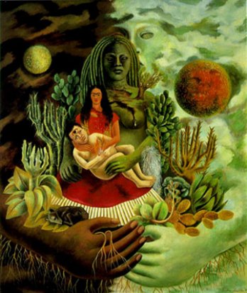 Frida Kahlo_The Love Embrase of the Universe, the Earth (Mexico), Me and Senor Xolotl, 1949_Collection of Jorge Contreras Chacel_Mexico