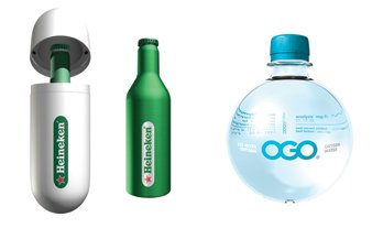 Bouteille en aluminium Heineken + bouteille d'eau Ogo