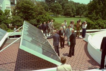 American President Jimmy Carter dedicates the White House solar panels, 20 June 1979_Jimmy Carter Library