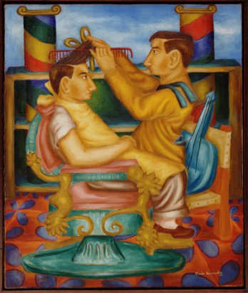 Cundo Bermudez, Barberia (Le salon de barbier), 1942_The Museum of Modern Art/SCALA/Art Resource NY
