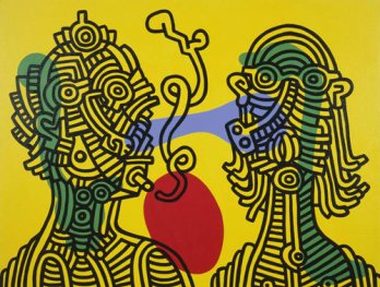 Keith Haring and Julia, 1986