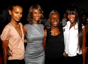 Naomie Campbell, Imam, Liya Kebede and guest