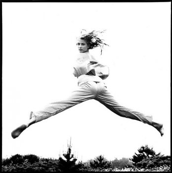 Arthur Elgort/Elaine Erwin Jumping in Southampton, New York, 1989.