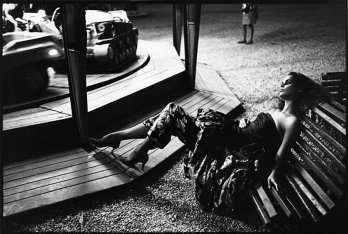 Arthur Elgort/Robyn MacKintosh in an Amusement Park, Rome, 1988