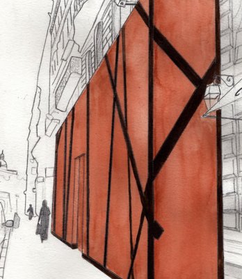 Dessin design_Vitrine à Lyon.