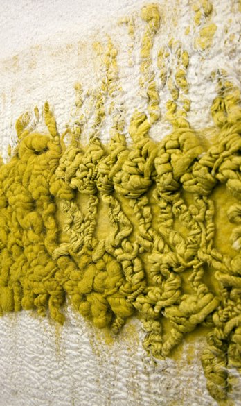 Fashioning Felt/Central Library, Amsterdam, the Netherlands, 2007. Architect_ Jo-Coenen & Co. Architecten. Felt walls designed and made by Claudy Jongstra. Wool, silk_Peter Cuypers
